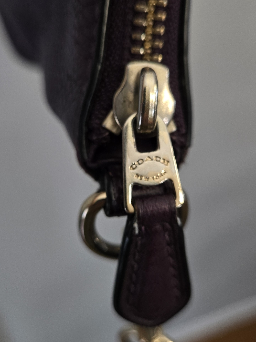 Coach Pebbled Leather Tote Or Crossbody - Deep Plum - Picture 9 of 10